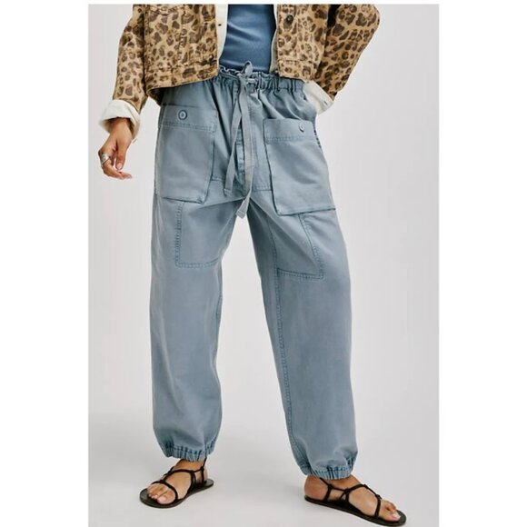Free People Pants - FREE PEOPLE WOMEN'S river stone pants relaxed jogger fit blue Size XS  NEW